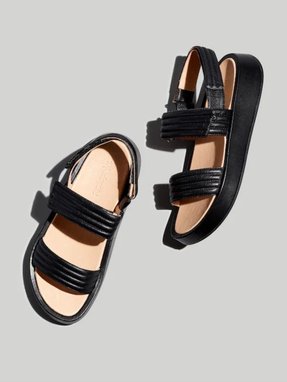 Madewell Emmalee Black Padded Strap Sandals